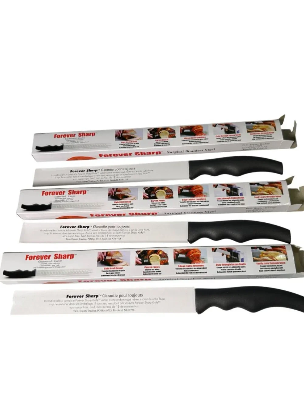 NEW Forever Sharp 12 Piece Knife Set Surgical Stainless Steel Ergonomic Handles